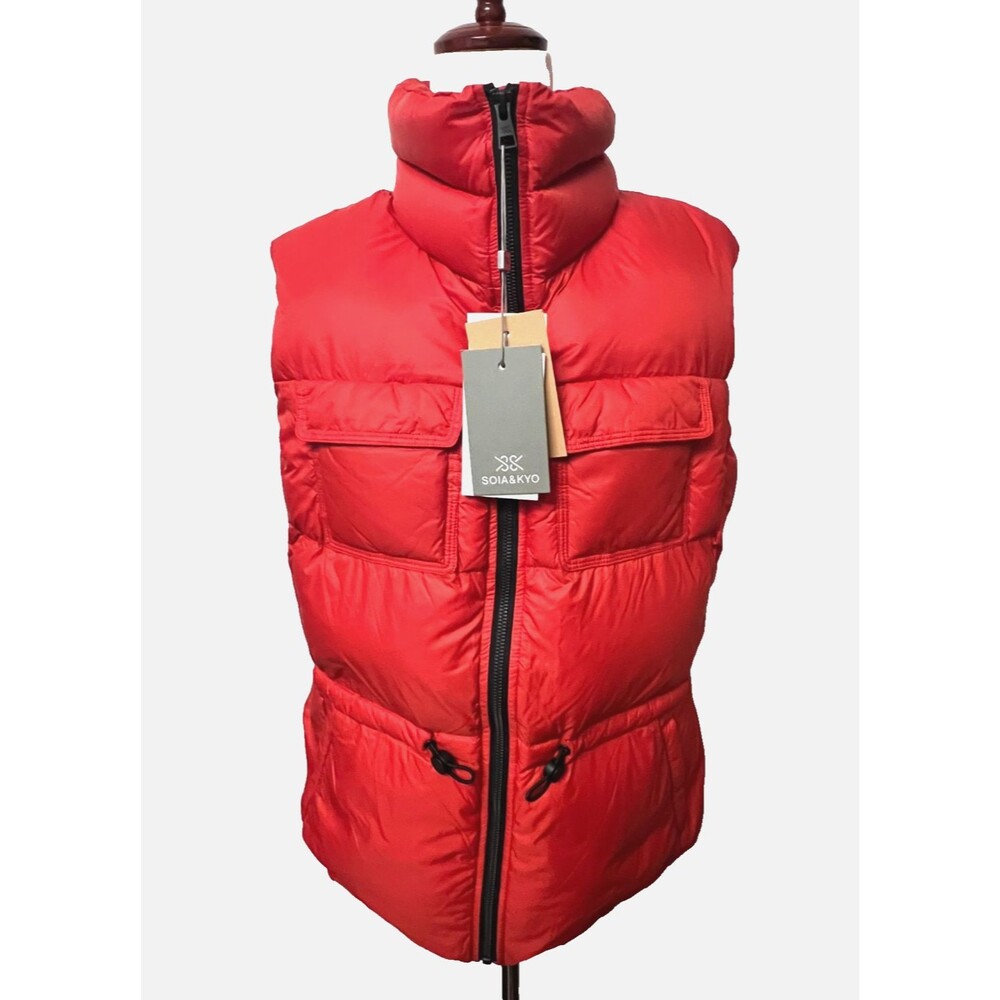 NWT Soia & Kyo Women's M Deanna Down Puffer Vest Coat Spice Winter Outdoors Lux